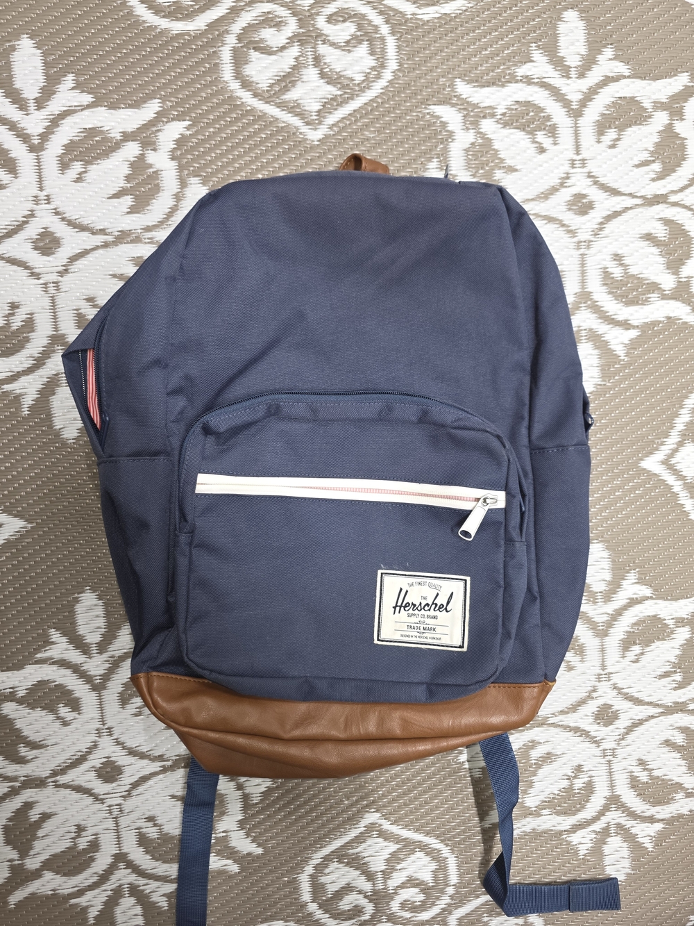 Herschel Supply Company Navy Backpack with Brown Base and White Trim
